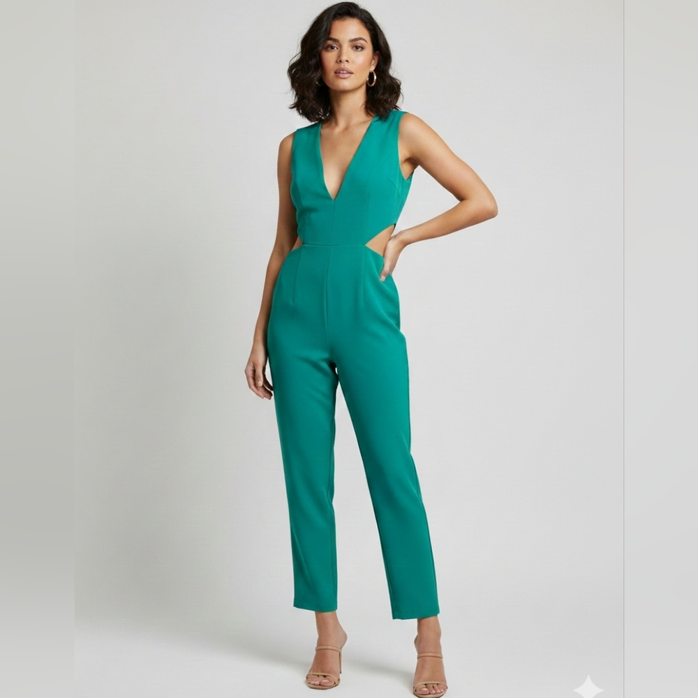Elegant Green Sleeveless Jumpsuit